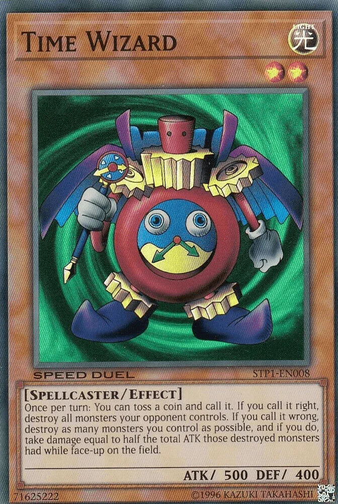 Effect Monster, Light, Speed Duel: Tournament Pack 1, Spellcaster, Super Rare, Unlimited Time Wizard [STP1-EN008] Super Rare - Trading Card World