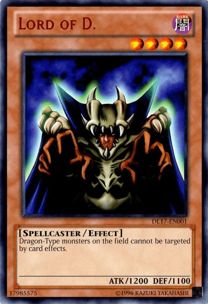 Dark, Duelist League Promo, Effect Monster, Rare, Spellcaster, Unlimited Lord of D. (Red) [DL17-EN001] Rare - Trading Card World