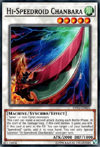 Common, Machine, OTS Tournament Pack 12, Synchro/Effect Monster, Unlimited, Wind Hi-Speedroid Chanbara [OP12-EN021] Common - Trading Card World