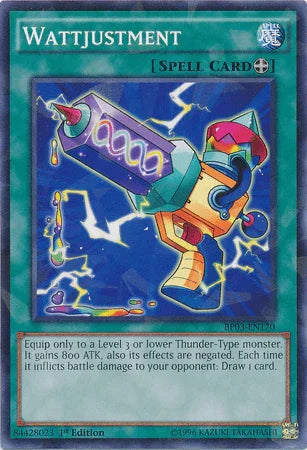 1st Edition, Battle Pack 3: Monster League, Equip Spell, Shatterfoil Rare, Spell Wattjustment [BP03-EN170] Shatterfoil Rare - Trading Card World