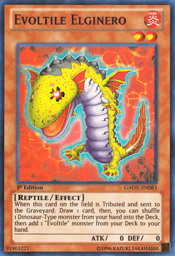 1st Edition, Effect Monster, Fire, Galactic Overlord, Reptile, Super Rare, Unlimited Evoltile Elginero [GAOV-EN083] Super Rare - Trading Card World