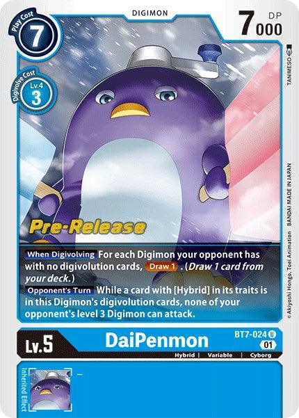 Blue, BT7-024, Cyborg, Digimon, Hybrid, Next Adventure Pre-Release Cards, Uncommon, Variable DaiPenmon [BT7-024] [Next Adventure Pre-Release Cards] - Trading Card World