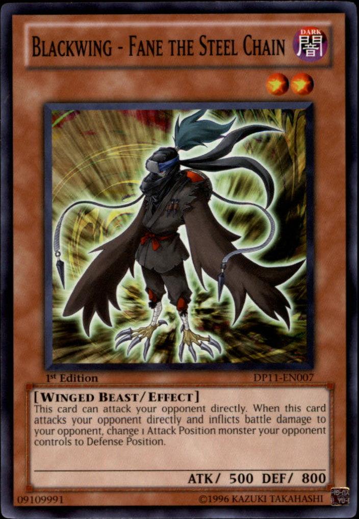 1st Edition, Common, Dark, Duelist Pack 11: Crow, Effect Monster, Winged Beast Blackwing - Fane the Steel Chain [DP11-EN007] Common - Trading Card World