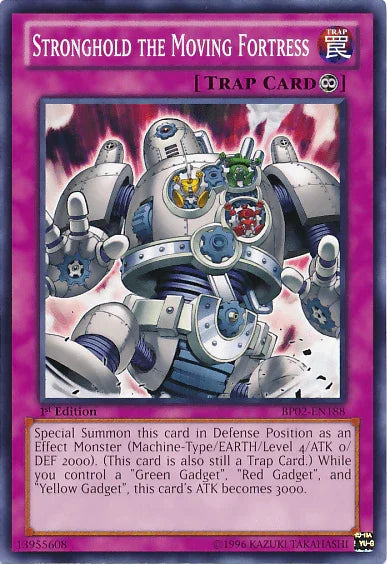 1st Edition, Battle Pack 2: War of the Giants, Common, Continuous Trap, Trap, Unlimited Stronghold the Moving Fortress [BP02-EN188] Common - Trading Card World