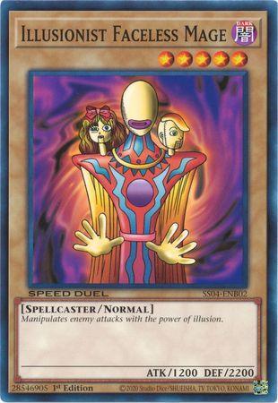 1st Edition, Common, Dark, Normal Monster, Speed Duel: Match of the Millennium, Spellcaster Illusionist Faceless Mage [SS04-ENB02] Common - Trading Card World