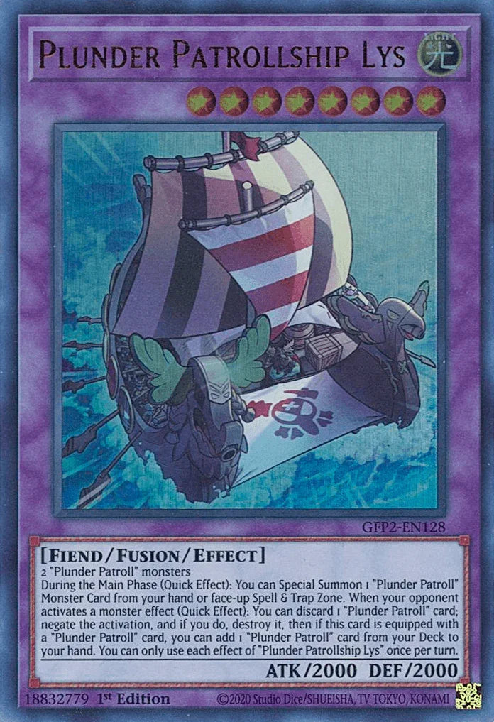 1st Edition, Fiend, Fusion/Effect Monster, Ghosts From the Past: The 2nd Haunting, Light, Ultra Rare Plunder Patrollship Lys [GFP2-EN128] Ultra Rare - Trading Card World