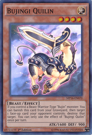 1st Edition, 2014 Mega-Tins Mega Pack, Beast, Effect Monster, Light, Super Rare Bujingi Quilin [MP14-EN070] Super Rare - Trading Card World