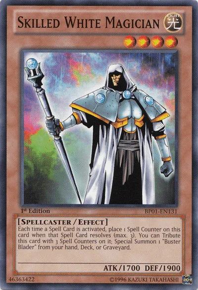 1st Edition, Battle Pack: Epic Dawn, Common, Effect Monster, Light, Spellcaster, Unlimited Skilled White Magician [BP01-EN131] Common - Trading Card World