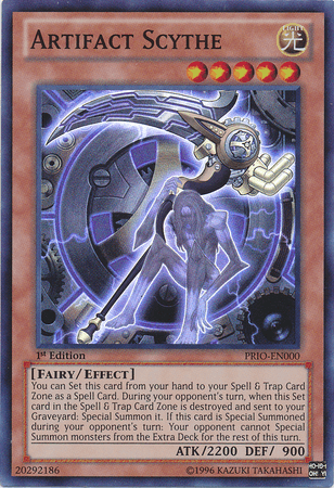 1st Edition, Effect Monster, Fairy, Light, Primal Origin, Super Rare, Unlimited Artifact Scythe [PRIO-EN000] Super Rare - Trading Card World