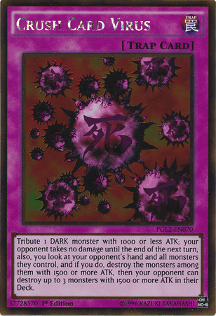 1st Edition, Gold Rare, Normal Trap, Premium Gold: Return of the Bling, Trap, Unlimited Crush Card Virus [PGL2-EN070] Gold Rare - Trading Card World