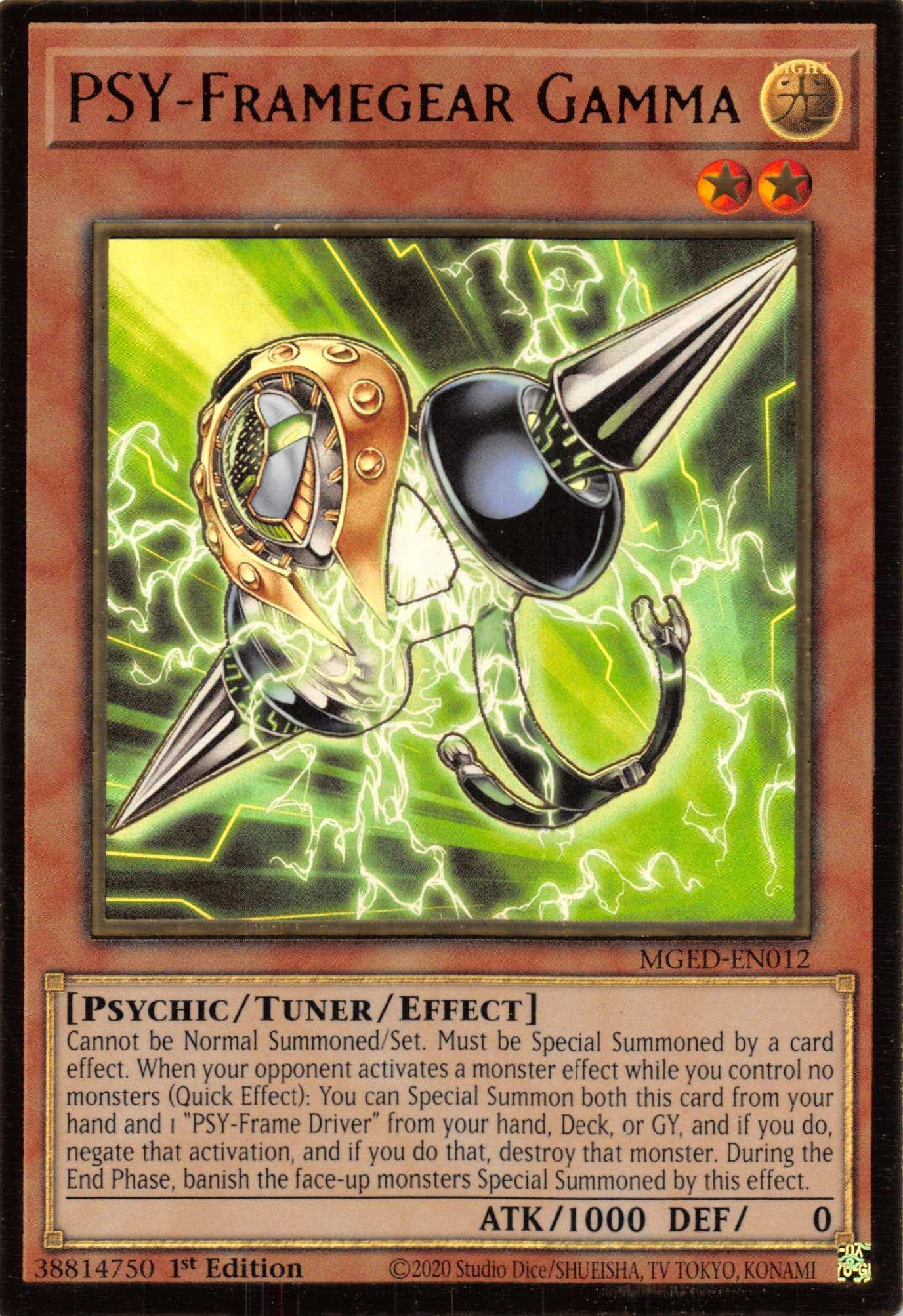 1st Edition, Gold Rare, Light, Maximum Gold: El Dorado, Psychic, Tuner/Effect Monster PSY-Framegear Gamma [MGED-EN012] Gold Rare - Trading Card World