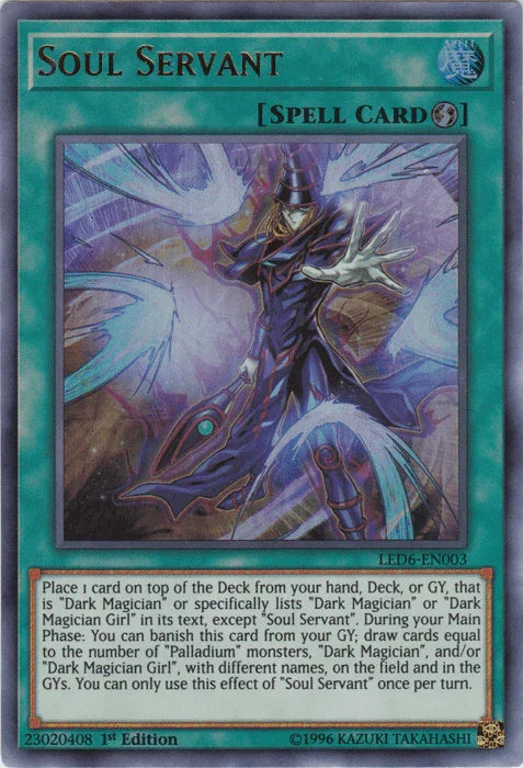 1st Edition, Legendary Duelists: Magical Hero, Quick Play Spell, Spell, Ultra Rare, Unlimited Soul Servant [LED6-EN003] Ultra Rare - Trading Card World