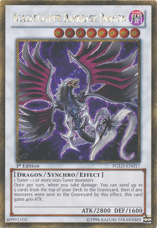 1st Edition, Dark, Dragon, Gold Secret Rare, Premium Gold, Synchro/Effect Monster, Unlimited Blackfeather Darkrage Dragon [PGLD-EN017] Gold Secret Rare - Trading Card World