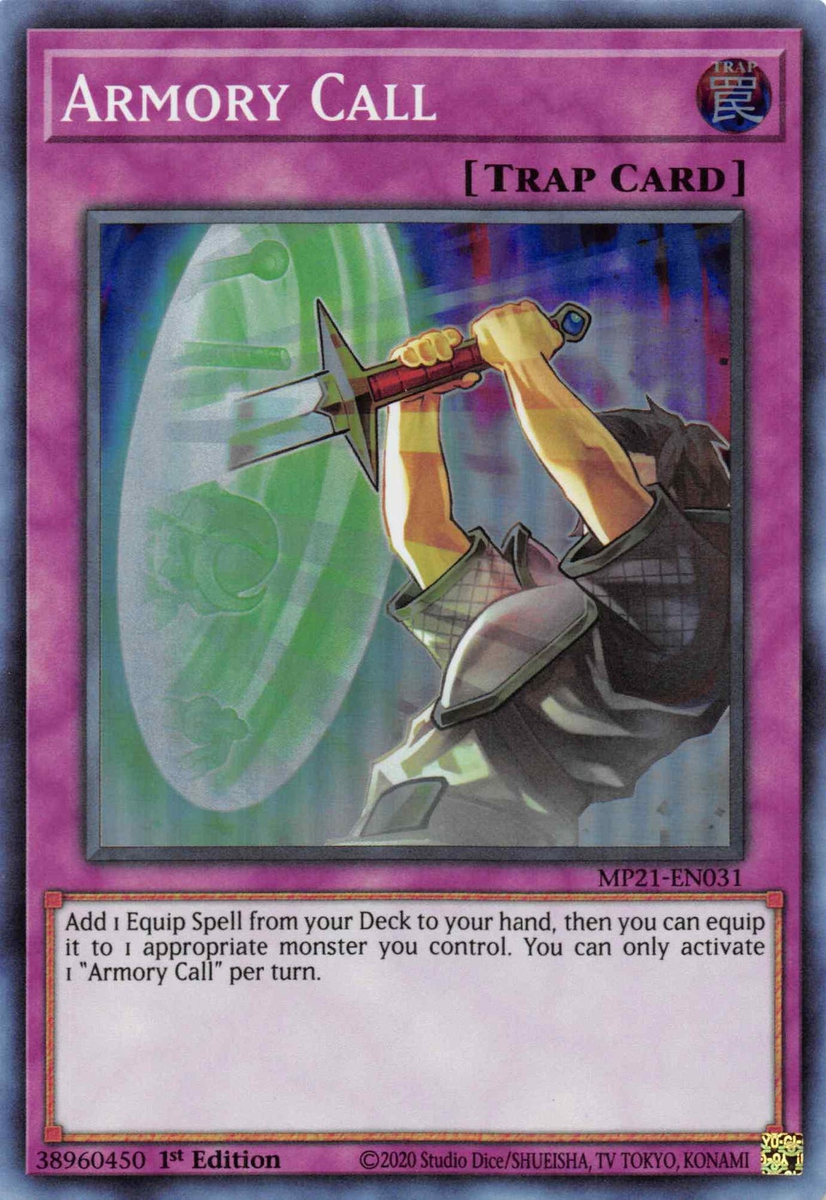 1st Edition, 2021 Tin of Ancient Battles, Normal Trap, Super Rare, Trap Armory Call [MP21-EN031] Super Rare - Trading Card World