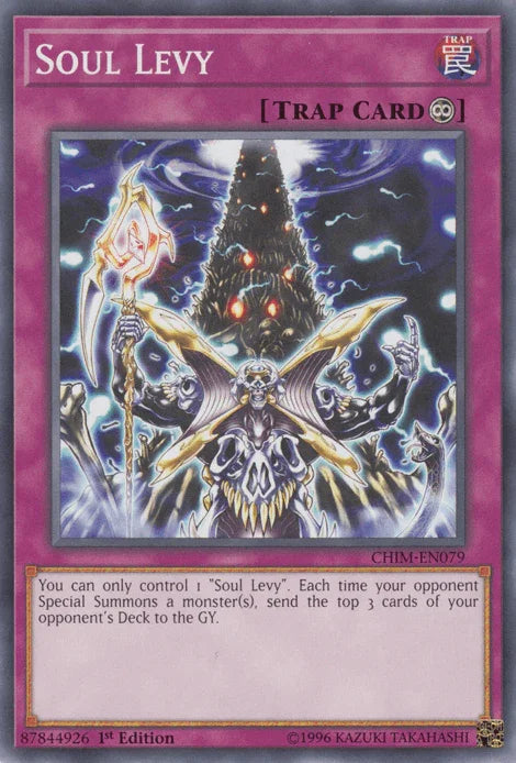 1st Edition, Chaos Impact, Common, Continuous Trap, Trap, Unlimited Soul Levy [CHIM-EN079] Common - Trading Card World