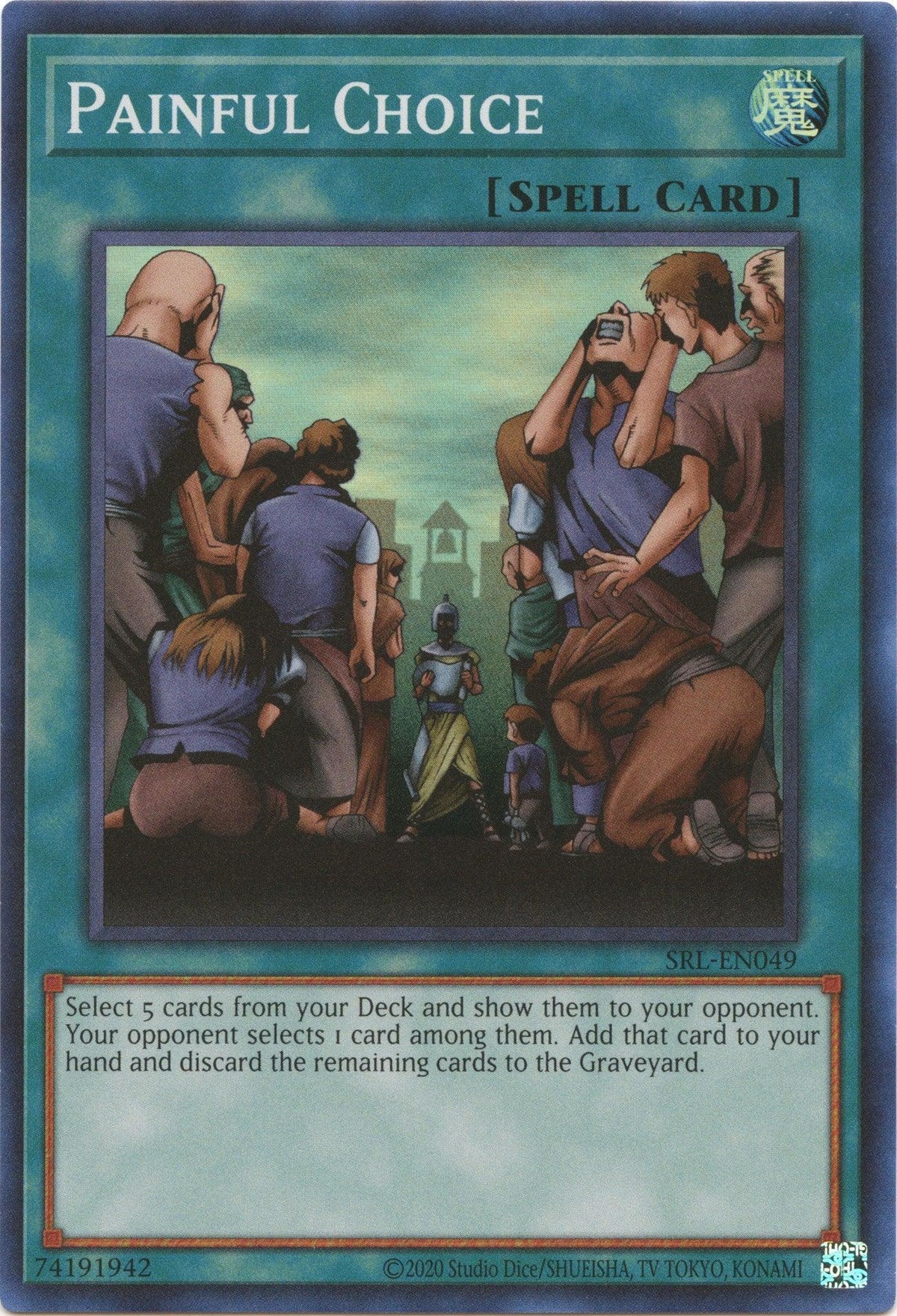Normal Spell, Spell, Spell Ruler (25th Anniversary Edition), Super Rare, Unlimited Painful Choice (25th Anniversary) [SRL-EN049] Super Rare - Trading Card World