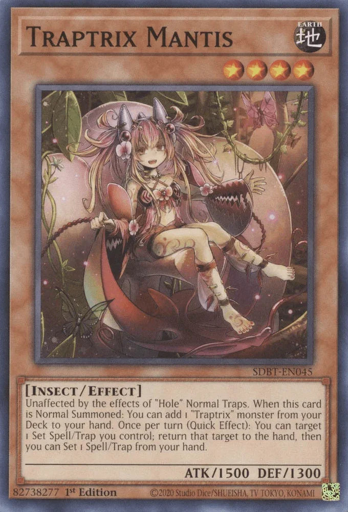 1st Edition, Common, Earth, Effect Monster, Insect, Structure Deck: Beware of Traptrix Traptrix Mantis [SDBT-EN045] Common - Trading Card World