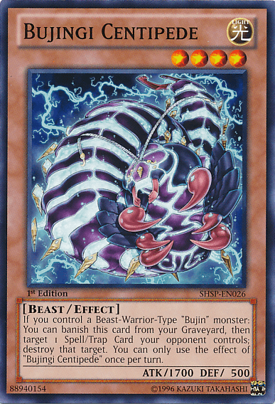 1st Edition, Beast, Common, Effect Monster, Light, Shadow Specters, Unlimited Bujingi Centipede [SHSP-EN026] Common - Trading Card World