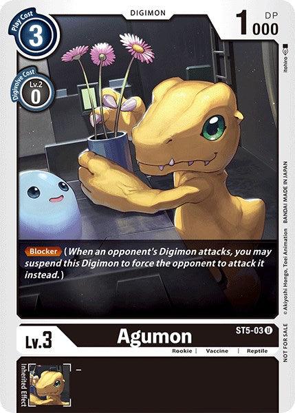 Black, Digimon, Reptile, Rookie, ST5-03, Starter Deck: Machine Black Promos, Uncommon, Vaccine Agumon [ST5-03] (Official Tournament Pack Vol.3) [Starter Deck: Machine Black Promos] - Trading Card World