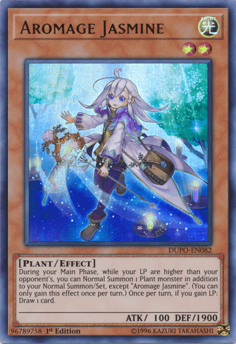 1st Edition, Duel Power, Effect Monster, Light, Plant, Ultra Rare, Unlimited Aromage Jasmine [DUPO-EN082] Ultra Rare - Trading Card World