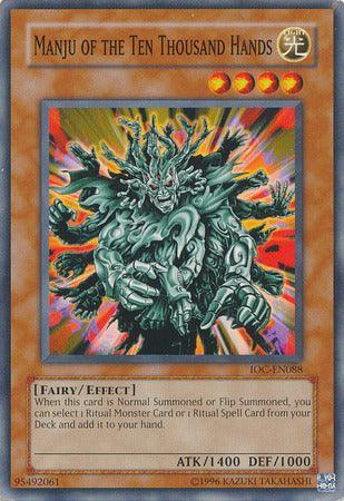 Common, Effect Monster, Fairy, Invasion of Chaos, Light, Unlimited Manju of the Ten Thousand Hands [IOC-EN088] Common - Trading Card World