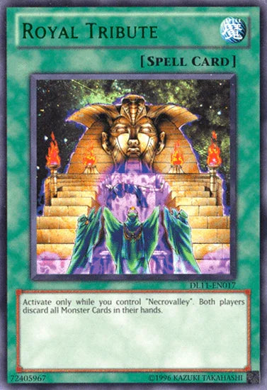 Duelist League Promo, Normal Spell, Rare, Spell, Unlimited Royal Tribute (Green) [DL11-EN017] Rare - Trading Card World