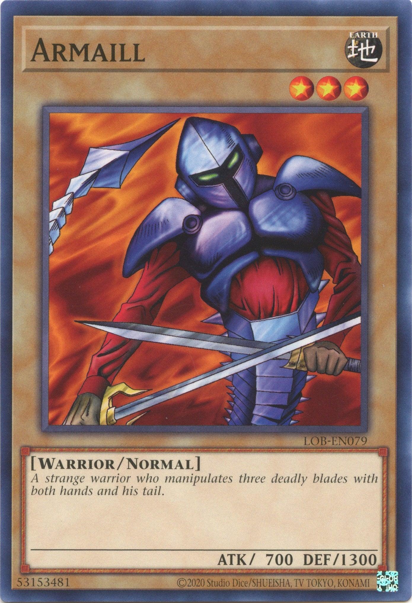 Common, Earth, Legend of Blue Eyes White Dragon (25th Anniversary Edition), Normal Monster, Unlimited, Warrior Armaill (25th Anniversary) [LOB-EN079] Common - Trading Card World