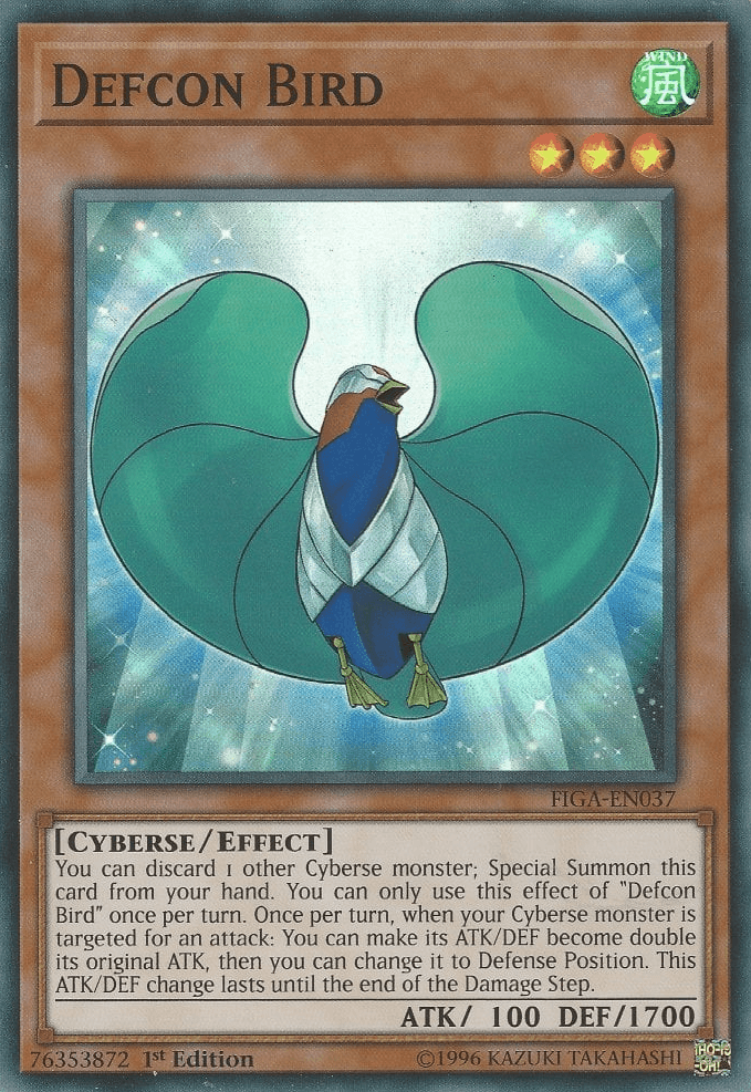 1st Edition, Cyberse, Effect Monster, Fists of the Gadgets, Super Rare, Wind Defcon Bird [FIGA-EN037] Super Rare - Trading Card World