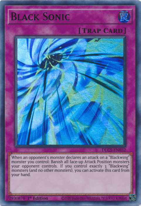 1st Edition, Dragons of Legend: The Complete Series, Normal Trap, Trap, Ultra Rare Black Sonic (Green) [DLCS-EN032] Ultra Rare - Trading Card World