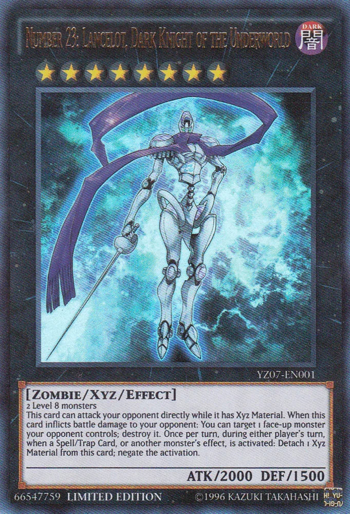 Dark, Limited, Ultra Rare, Xyz/Effect Monster, ZEXAL Manga Promotional Cards, Zombie Number 23: Lancelot, Dark Knight of the Underworld [YZ07-EN001] Ultra Rare - Trading Card World