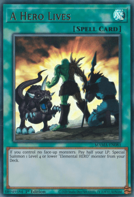 1st Edition, Magnificent Mavens, Normal Spell, Spell, Ultra Rare A Hero Lives [MAMA-EN081] Ultra Rare - Trading Card World