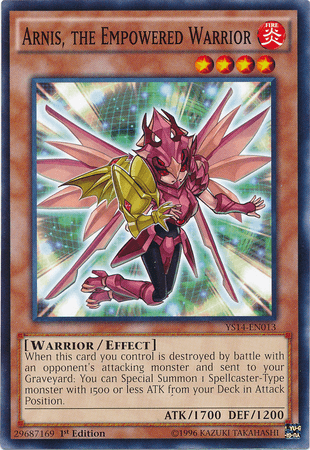 1st Edition, Common, Effect Monster, Fire, Super Starter: Space-Time Showdown, Warrior Arnis, the Empowered Warrior [YS14-EN013] Common - Trading Card World
