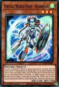 1st Edition, Effect Monster, Phantom Rage, Psychic, Super Rare, Wind Virtual World Hime - Nyannyan [PHRA-EN099] Super Rare - Trading Card World