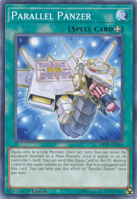 1st Edition, 2019 Gold Sarcophagus Tin Mega Pack, Common, Equip Spell, Spell, Unlimited Parallel Panzer [MP19-EN203] Common - Trading Card World
