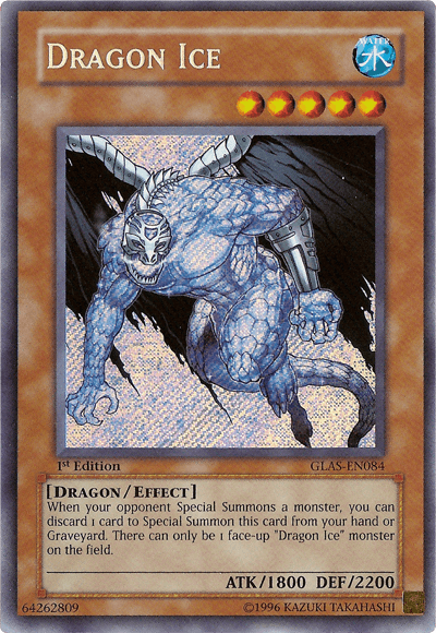 1st Edition, Dragon, Effect Monster, Gladiator's Assault, Secret Rare, Unlimited, Water Dragon Ice [GLAS-EN084] Secret Rare - Trading Card World