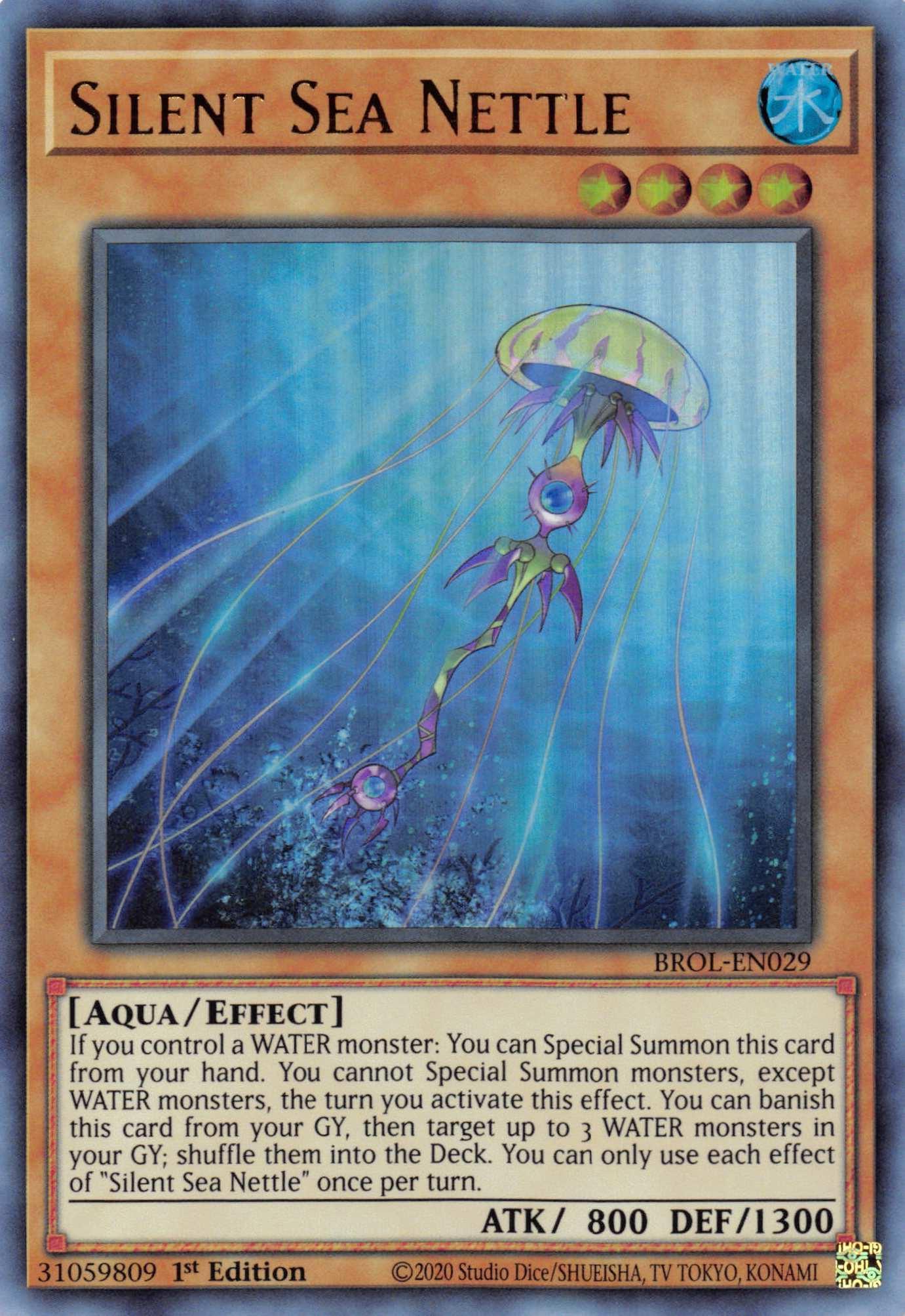 1st Edition, Aqua, Brothers of Legend, Effect Monster, Ultra Rare, Water Silent Sea Nettle [BROL-EN029] Ultra Rare - Trading Card World