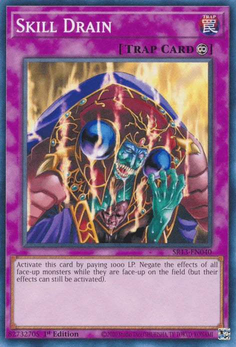 1st Edition, Common, Continuous Trap, Structure Deck: Dark World, Trap Skill Drain [SR13-EN040] Common - Trading Card World