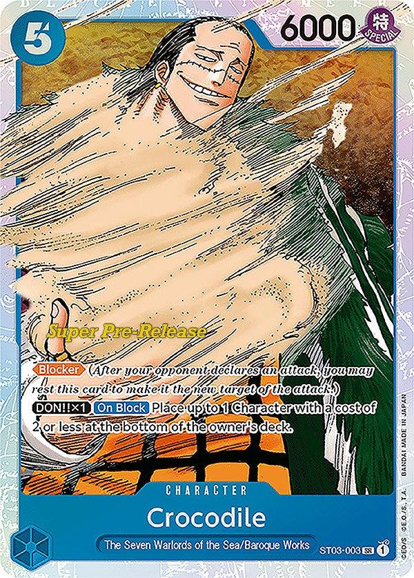 Baroque Works, Character, Starter Decks, Super Pre-Release Starter Deck: The Seven Warlords of the Sea, Super Rare, The Seven Warlords of the Sea Crocodile (003) [Super Pre-Release Starter Deck: The Seven Warlords of the Sea] - Trading Card World