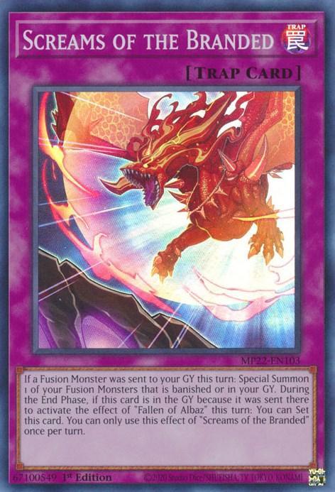 1st Edition, 2022 Tin of the Pharaoh's Gods, Normal Trap, Super Rare, Trap Screams of the Branded [MP22-EN103] Super Rare - Trading Card World