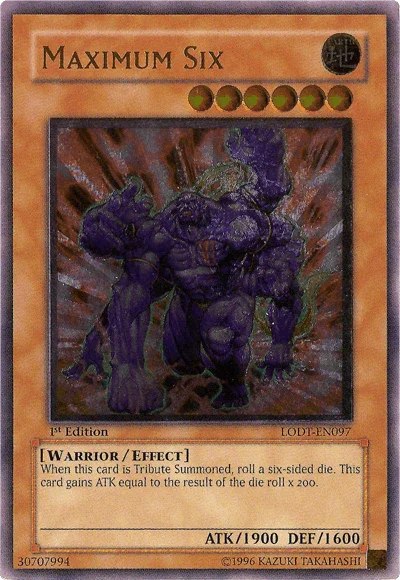 1st Edition, Earth, Effect Monster, Light of Destruction, Ultimate Rare, Unlimited, Warrior Maximum Six [LODT-EN097] Ultimate Rare - Trading Card World