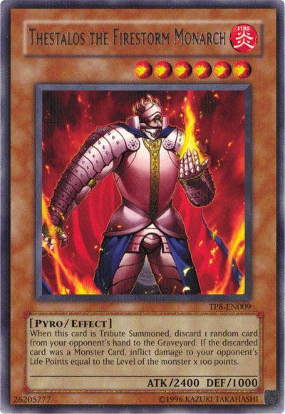 Effect Monster, Fire, Pyro, Rare, Tournament Pack 8, Unlimited Thestalos the Firestorm Monarch [TP8-EN009] Rare - Trading Card World