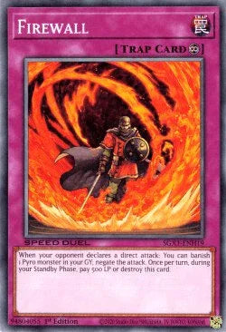 1st Edition, Common, Continuous Trap, Speed Duel GX: Duel Academy Box, Trap Firewall [SGX1-ENH19] Common - Trading Card World