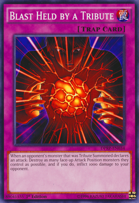 1st Edition, Common, Duelist Pack: Rivals of the Pharaoh, Normal Trap, Trap Blast Held by a Tribute [DPRP-EN034] Common - Trading Card World