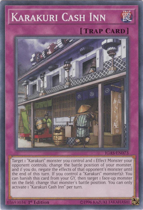 1st Edition, Common, Ignition Assault, Normal Trap, Trap, Unlimited Karakuri Cash Inn [IGAS-EN073] Common - Trading Card World