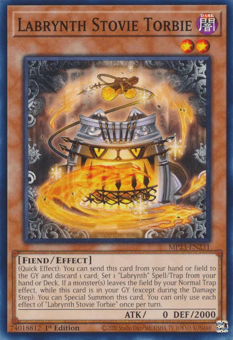 1st Edition, Common, Dark, Dueling Heroes Collectors Tin - Mega Pack (25th Anniversary Edition), Effect Monster, Fiend Labrynth Stovie Torbie [MP23-EN231] Common - Trading Card World