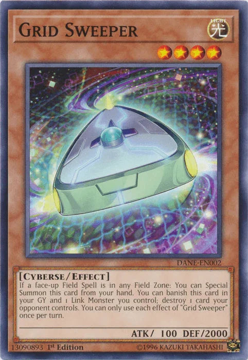 1st Edition, Common, Cyberse, Dark Neostorm, Effect Monster, Light, Unlimited Grid Sweeper [DANE-EN002] Common - Trading Card World