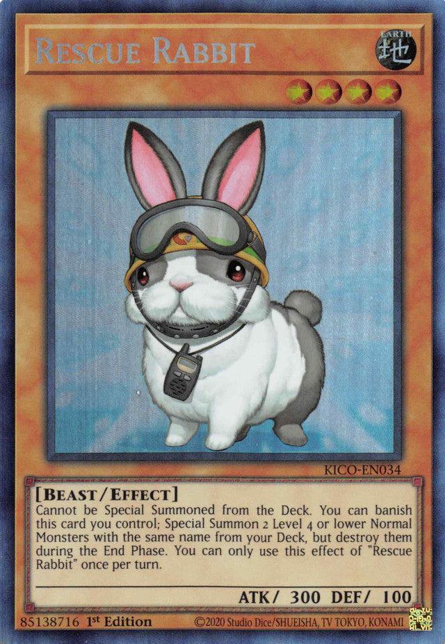 1st Edition, Beast, Collector's Rare, Earth, Effect monster, King's Court Rescue Rabbit (Collector's Rare) [KICO-EN034] Collector's Rare - Trading Card World