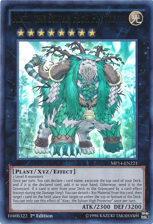 1st Edition, 2014 Mega-Tins Mega Pack, Light, Plant, Ultra Rare, Xyz/Effect Monster Alsei, the Sylvan High Protector [MP14-EN221] Ultra Rare - Trading Card World