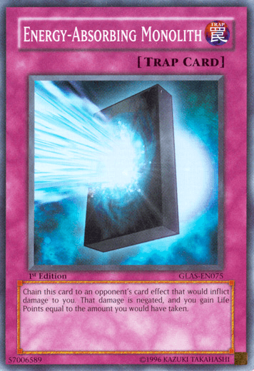 1st Edition, Gladiator's Assault, Normal Trap, Super Rare, Trap, Unlimited Energy-Absorbing Monolith [GLAS-EN075] Super Rare - Trading Card World