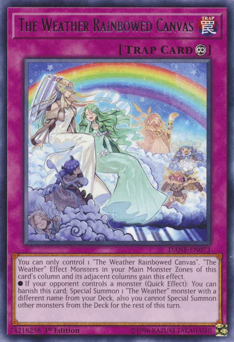 1st Edition, Continuous Trap, Dark Neostorm, Rare, Trap, Unlimited The Weather Rainbowed Canvas [DANE-EN073] Rare - Trading Card World